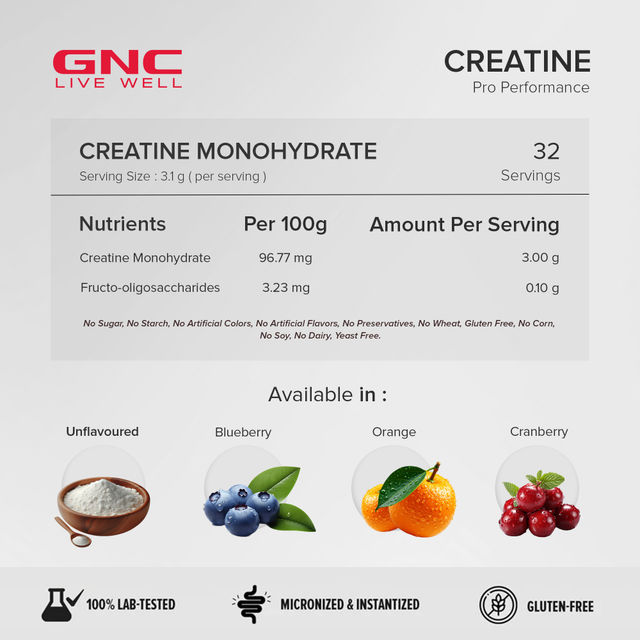 GNC Pure Micronized Creatine Monohydrate With Free Shaker