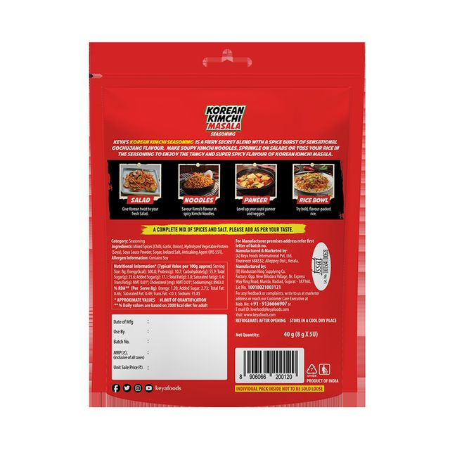 Keya Korean Kimchi Masala | 5 Sachet | Multipack