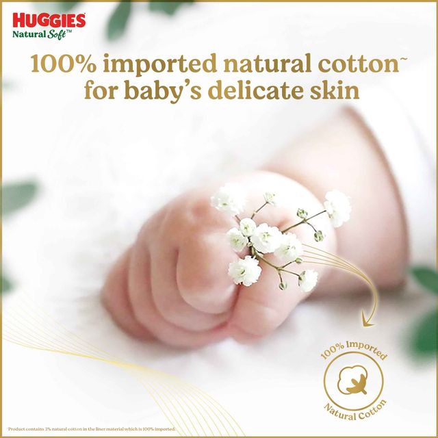 Huggies Natural Soft Premium Baby Diapers | Pant Style | S | 70 pcs