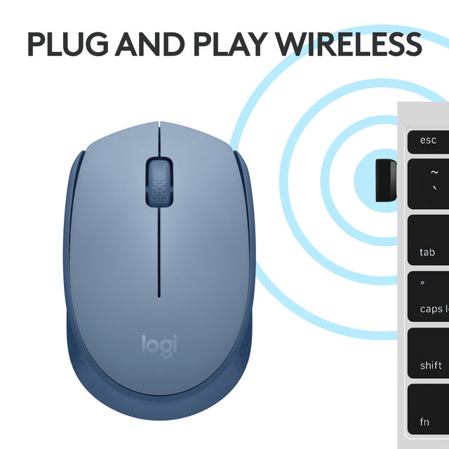 Logitech M171 Wireless Optical Mouse Blue Grey