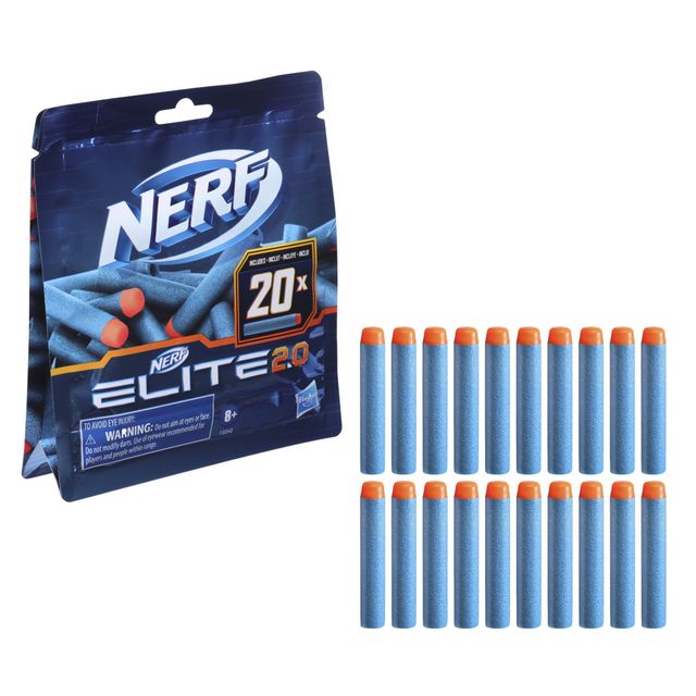 Hasbro Nerf Elite 2.0 Dart Refill | 20 Nerf Elite Darts | Compatible with All Elite Blasters