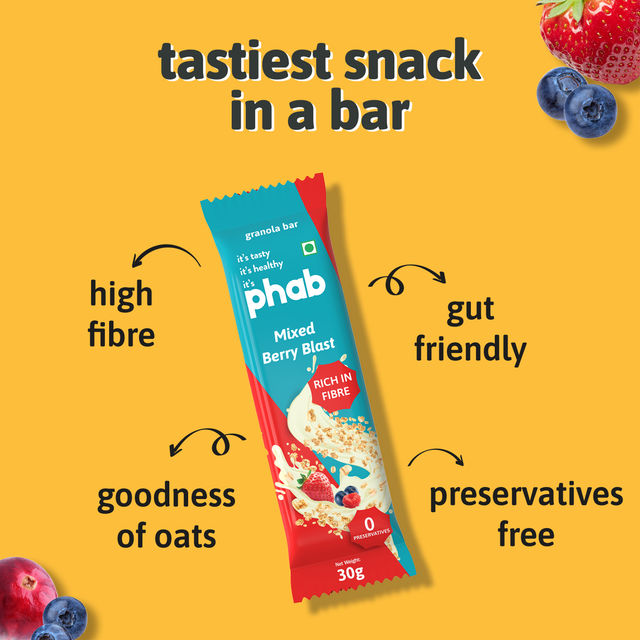 Phab Granola Bar Mixed Berry Blast