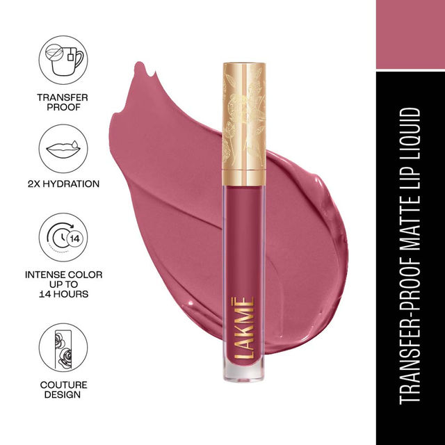 Lakme Rouge Bloom Matte Lip Liquid Blushing Bae 204
