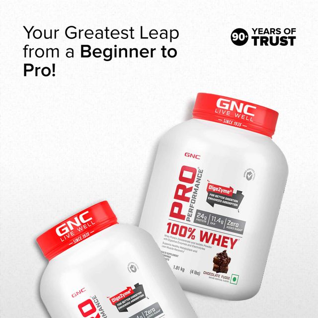 GNC Pro Performance 100% Whey Protein Powder | Chocolate Fudge | 4 lbs