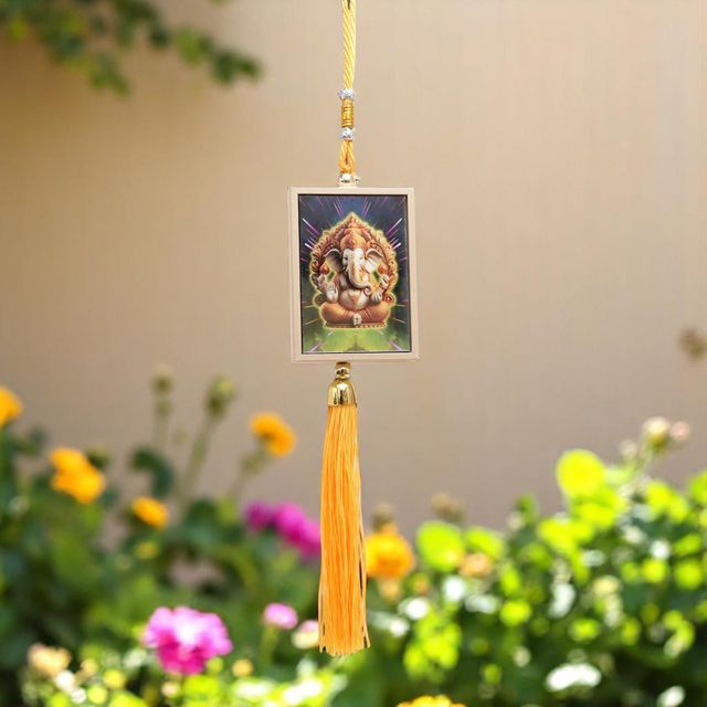 Divine Vibes Ganesh Ji Box Shape Car Dashboard Hanging