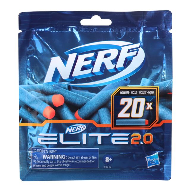 Hasbro Nerf Elite 2.0 Dart Refill | 20 Nerf Elite Darts | Compatible with All Elite Blasters