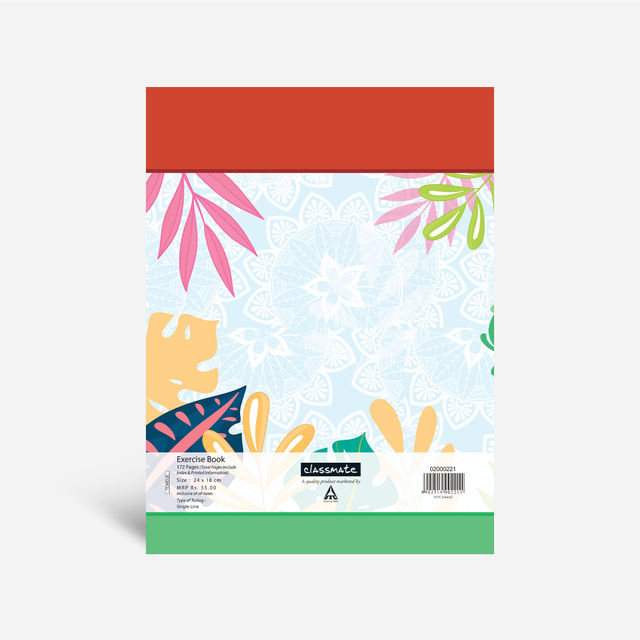 Classmate Notebook - 240 X 180 mm, 172 Pages, Single line - Assorted Designs