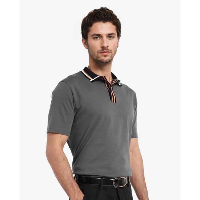 Rare Rabbit Mens Gray Polo Rare Rabbit Button Down Polo Short