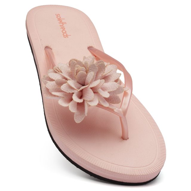 Solethreads Floret Powder Pink Flip-Flops & Slippers for Women | Size - India-UK 6