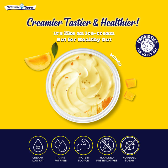 Mamie Yova Deliciously French Fruit Yogurt- Mango 90 g Combo