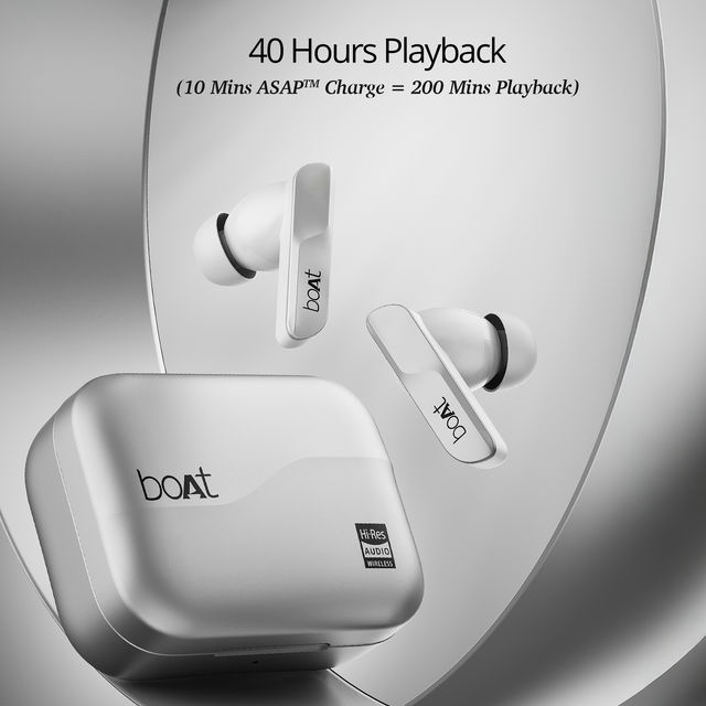 boAt Airdopes 800 Hidef With Hidef Audio By Ldac, Enx, App Support, 40Hrs Battery, Sterling Silver