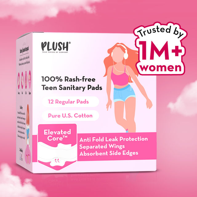 Plush Regular Teen Sanitary Pads With Anti Fold Technology