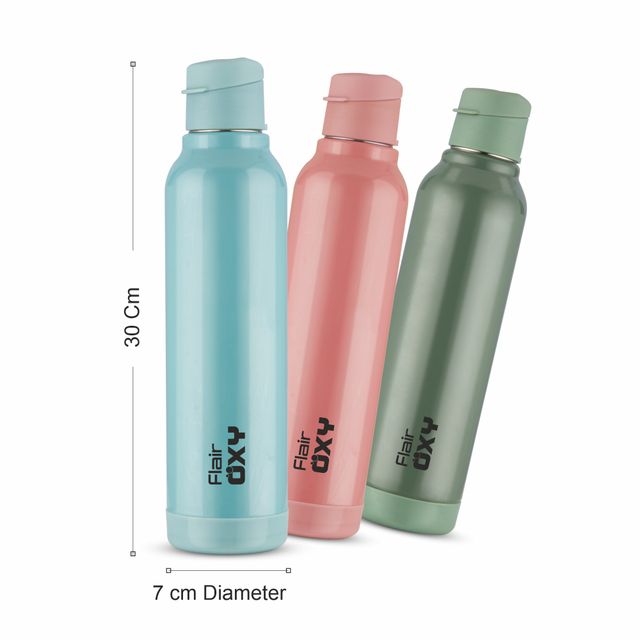 Flair Oxy Stainless Steel Inner Insulated Water Bottle 900Ml Pink