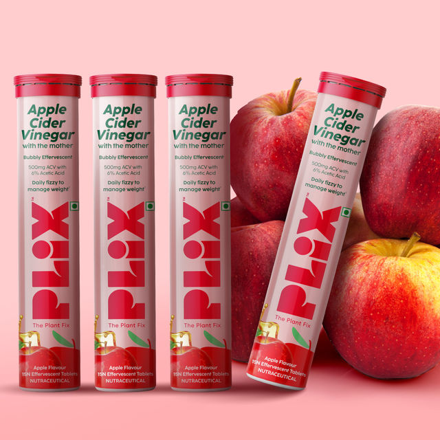 Plix Apple Cider Vinegar Effervescent Tablets With Mother - No Added Sugar | Assorted