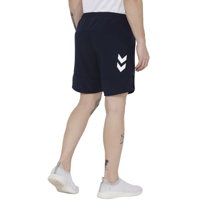 hummel Men's Kuro Solid Regular Fit Gym Shorts with Zipper Pockets | Real Navy - L