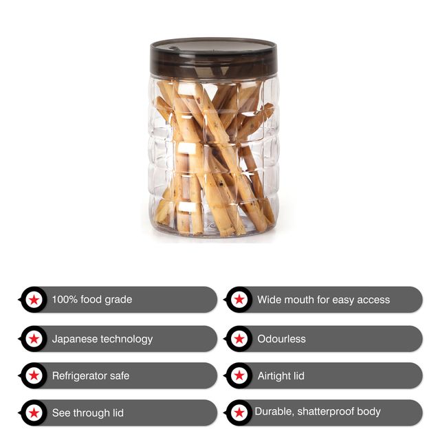 Cello Checkers Pet Plastic Airtight Canister Set of 6