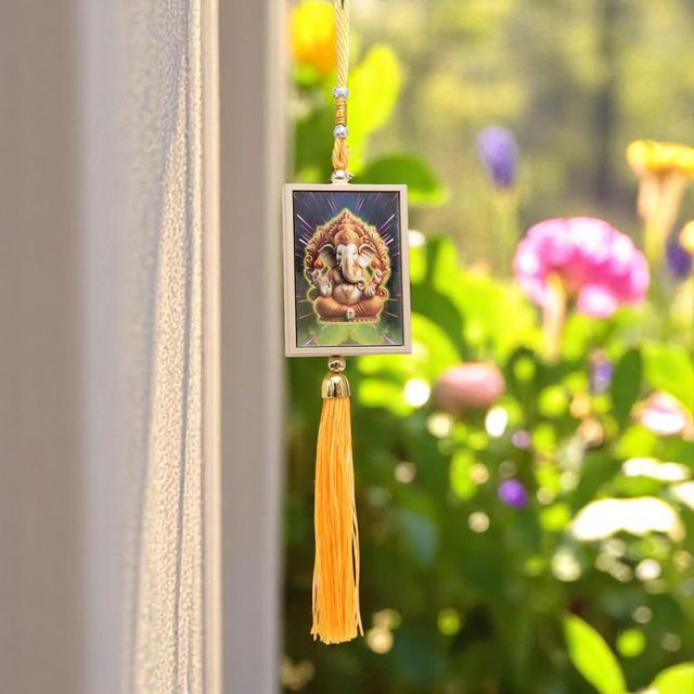 Divine Vibes Ganesh Ji Box Shape Car Dashboard Hanging