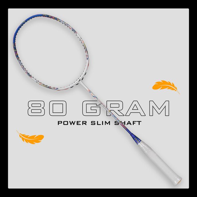 Hundred Flutter Ff Attk Ultra-Thin 6.5Mm Shaft Badminton Racket With Full Racket Cover