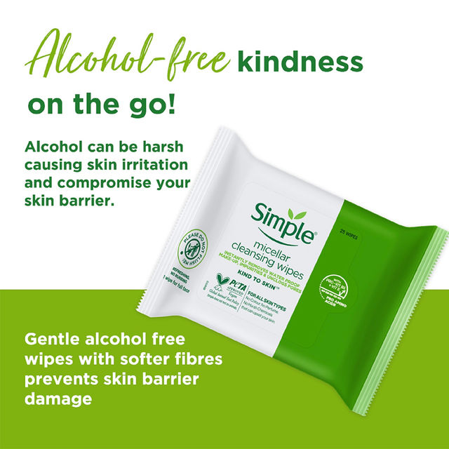 Simple Kind To Skin Micellar Cleansing Wipes 25 Wipes