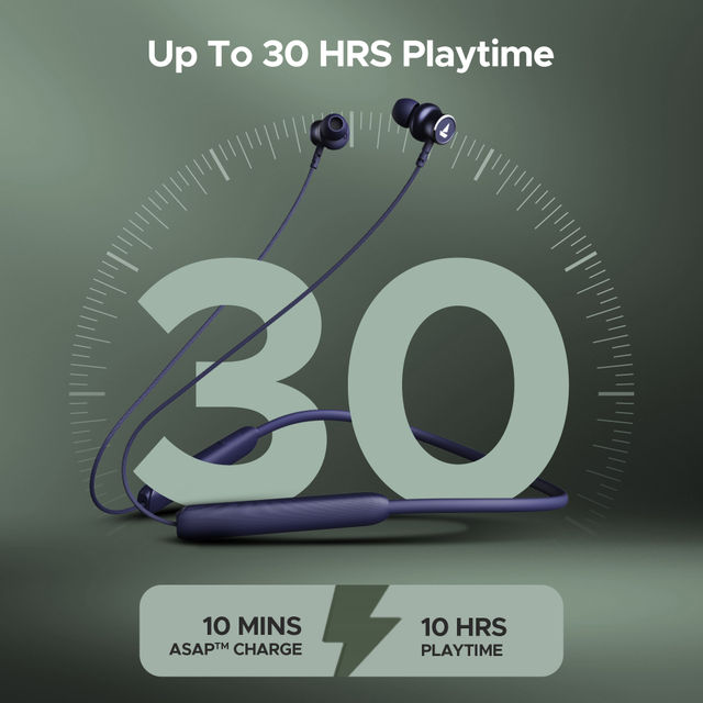 boAt Rockerz 195v2 Pro BT Neckband w/ 30H Playtime, ENx Technology & ASAP Charge (Deep Blue)