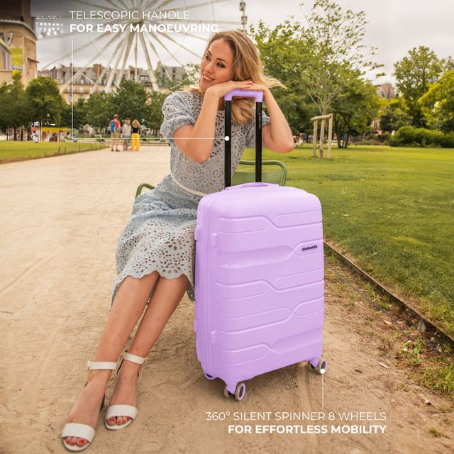 Nasher Miles Paris Cabin Hard-Sided Polypropylene Luggage 20 Inch (55 cm) Trolley Bag - Purple