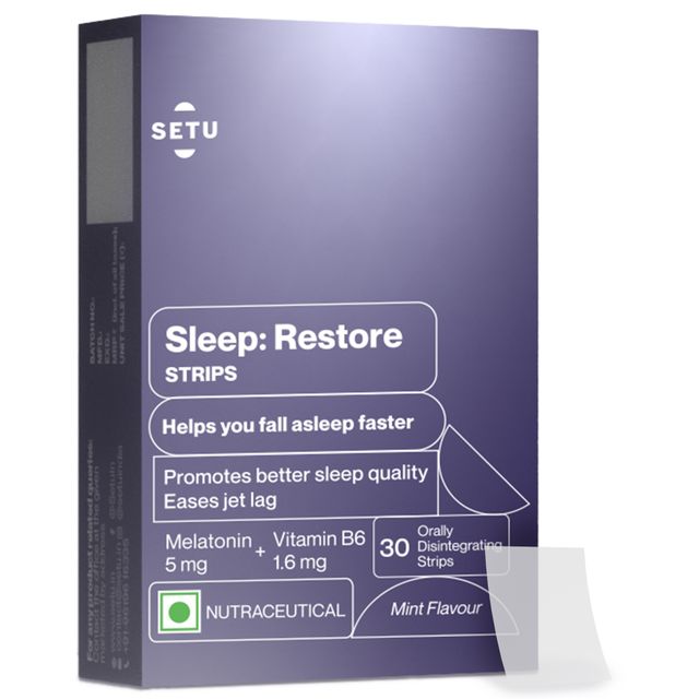 Setu Sleep Restore Melatonin Sleep Supplement Strips For Relaxation (Mint)