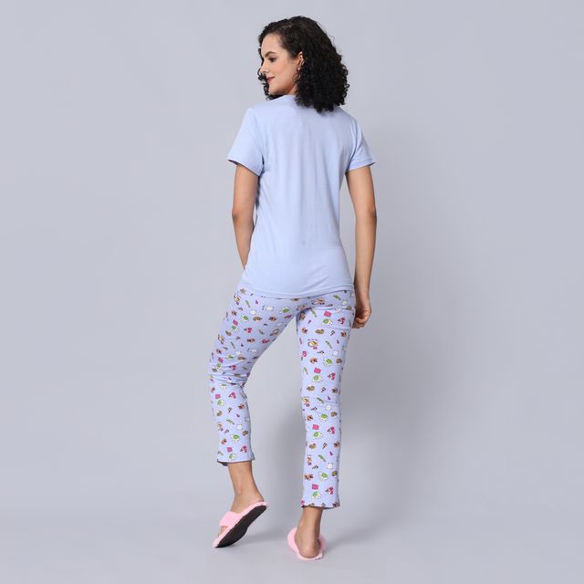 evolove Women's Pajama Set Lavender NPSKN1726LV-M