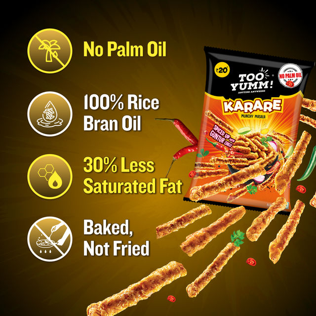 Too Yumm! Karare Baked Munchy Masala Crisps(70gms) & Thums Up Soft Drink(750ml) Combo