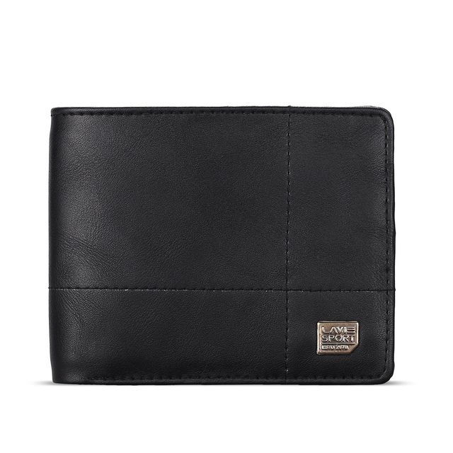 Lavie Sport Men's Solid Faux Leather Bi-Fold Wallet | Black - One Size