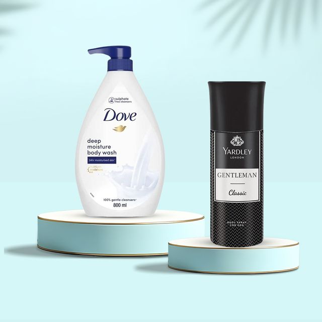 Dove Deep Moisture Body Wash (800ml) & Yardley London Gentleman Classic Body Deodorant For Men With Fresh Woody Fougere Notes (150ml) Combo