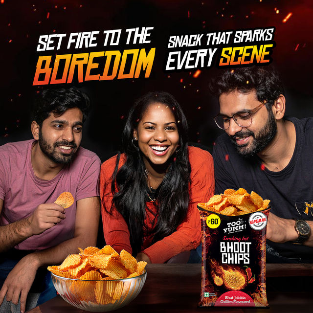 Too Yumm! Bhoot Chips Created With Naagin Hot Sauce | Tasty & Spicy Potato Chips | 100% Vegetarian(82gms) & Veeba Cheese And Jalapeno Dip(300gms) Combo