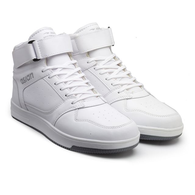 Asian Carnival-01 Hightop Sneakers For Men Full White | UK-8
