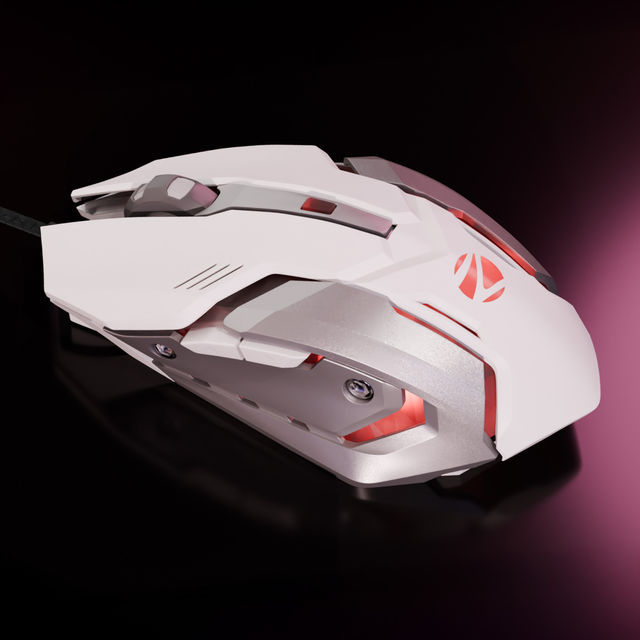 Zebronics Transformer-M Gaming Mouse, 6 Buttons, Multicolor Led Lights, High-Res Sensor (White)