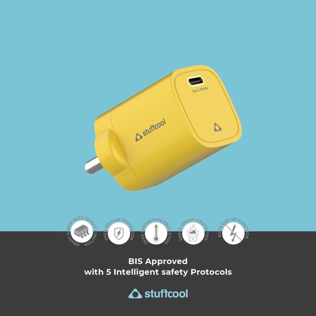 Stuffcool Nuevo 20W Smallest Wall Charger for iPhone (Yellow)