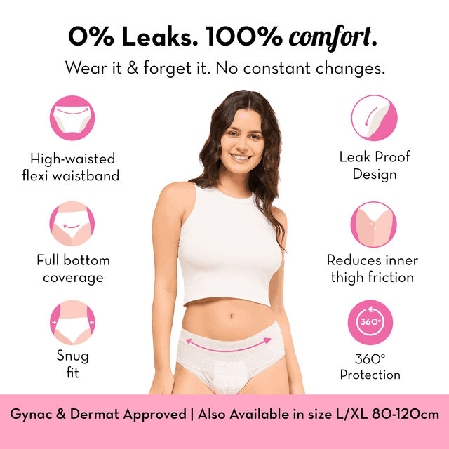 Plush Period Panty M/L Comfort High Waist Disposable 5.0 Piece(5pc) & Plush Daily Panty Liner (Ultra Thin) 20.0 Piece(20pc) Combo
