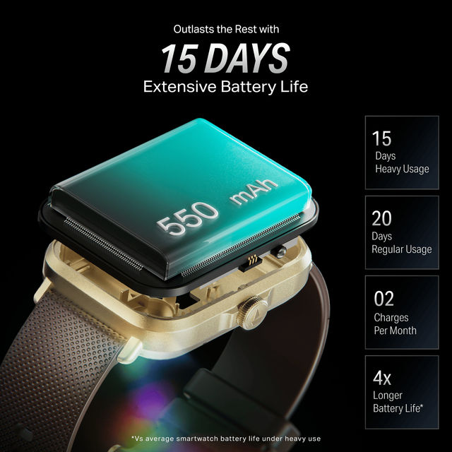 boAt Storm Infinity Smartwatch | 1.83" Display | BT Calling - Brown