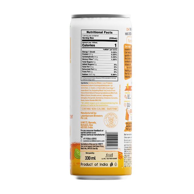 Borecha Fiji Fruit Punch Zero Sugar Seltzer Kombucha