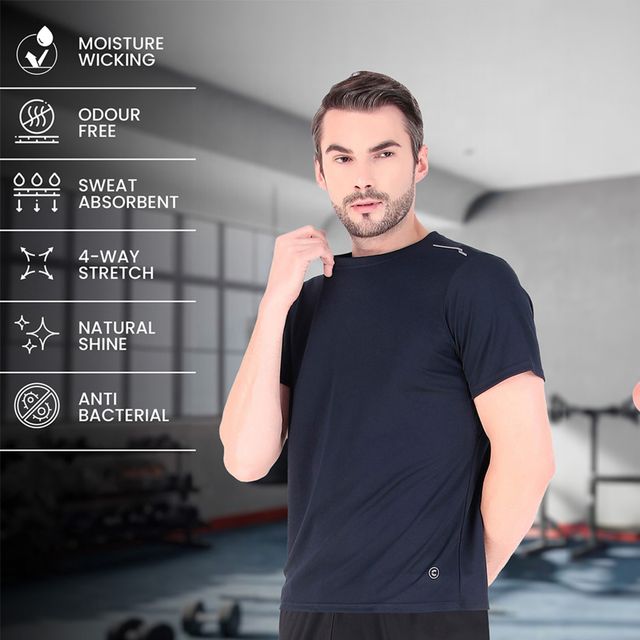 Freecultr Men's Activewear Sports T-shirt | Navy | Size XXL