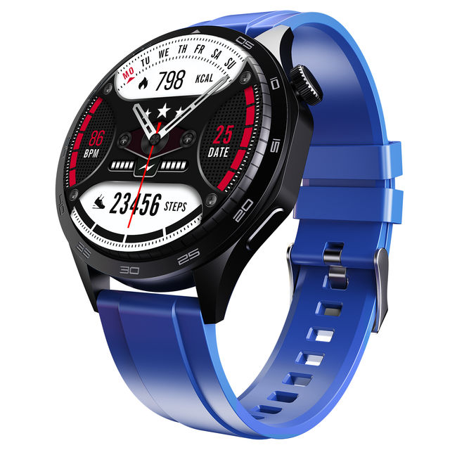 boAt Enigma Radiant Men's Luxury Watch w/ 3.63 cm AMOLED Display & Functional Crown (Deep Blue)