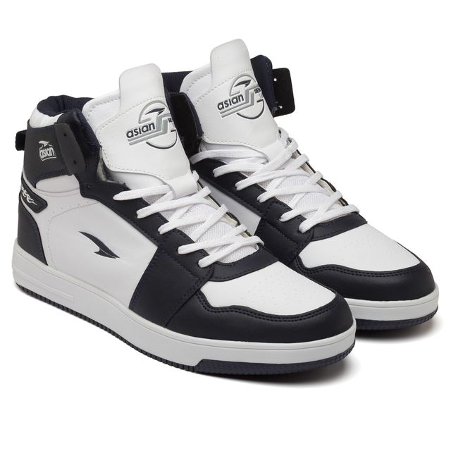 Asian Carnival-13 Hightop Sneakers For Men Navy White | UK-8