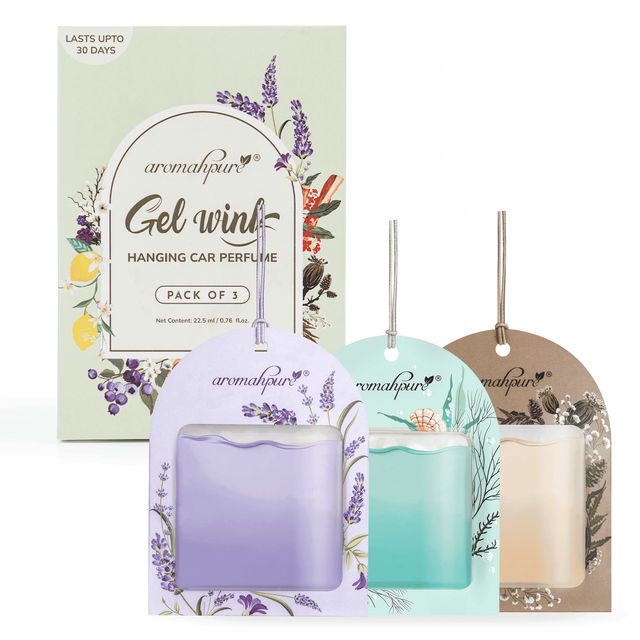 Aromahpure Gel Wink Car Perfume - Lavender | Musk | Aqua | Pack of 3 | Long-Lasting | 30 Days 23 ml X 2 Combo