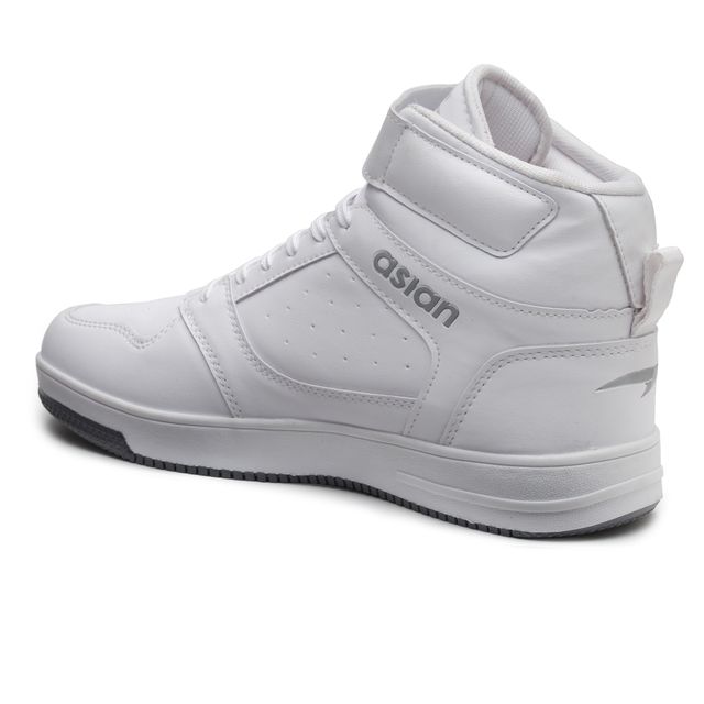 Asian Carnival-01 Hightop Sneakers For Men Full White | UK-8