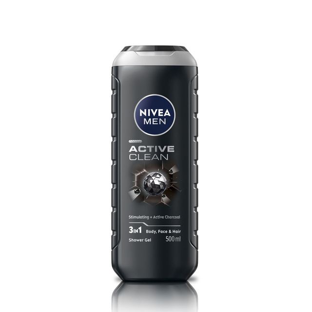 Gillette Mach 3 Shaving Razor Blades For Men (2 Cartridges) (2pc) & Nivea Men Active Clean Shower Gel (500ml) Combo