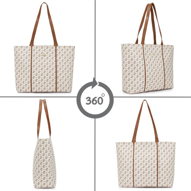 Lavie Women's Mono LL Meghan Large Tote Handbag | Offwhite
