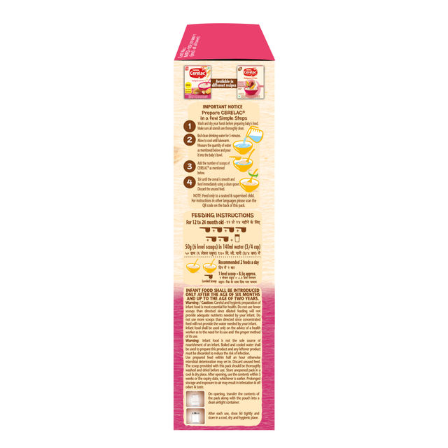 Nestle CERELAC Multigrain & Fruits Baby Food Cereal (Source of Iron & Protein, 12 -24 Months)