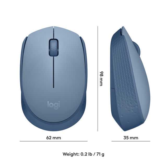 Logitech M171 Wireless Optical Mouse Blue Grey