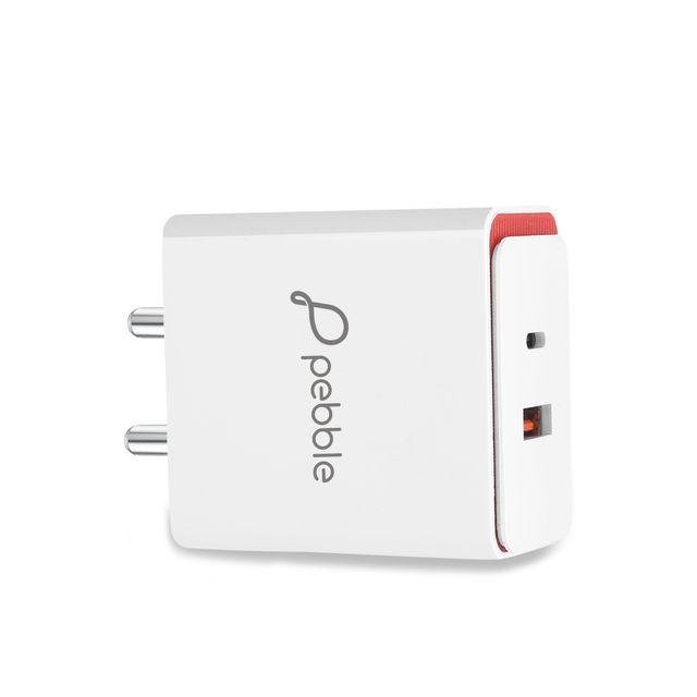 Pebble PWC34 Power 25B White 25W QC + PD | with A to C Cable Wall Charger