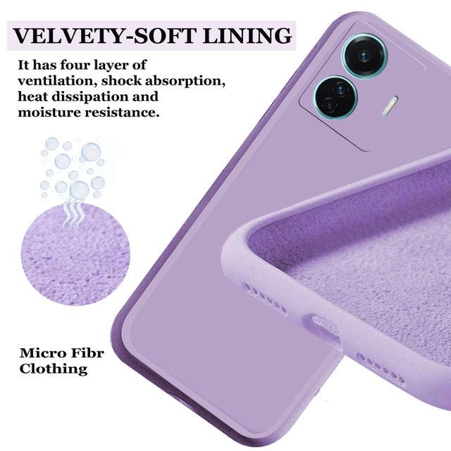 Artistque Case For Iqoo Z6 44W / Vivo T1 44W Back Cover - Plain Liquid Silicone Cover
