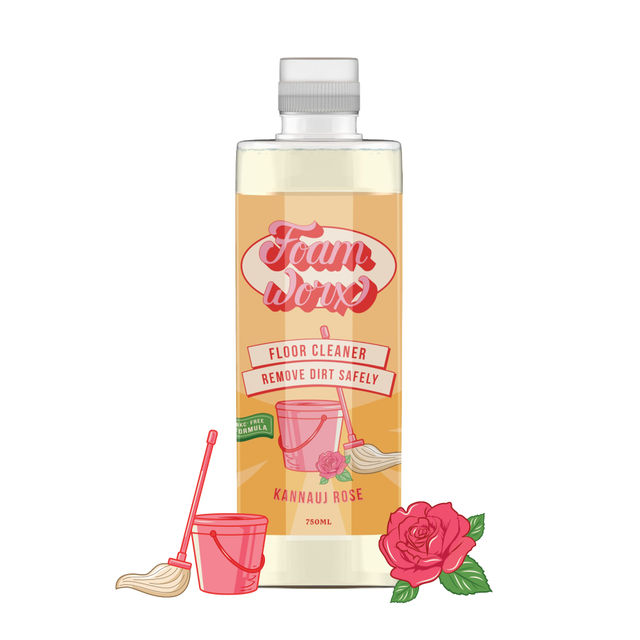 Foamworx Front Load Liquid Detergent - Himalayan Wildflower (800ml) & Foamworx Floor Cleaner - Kannauj Rose (800ml) Combo