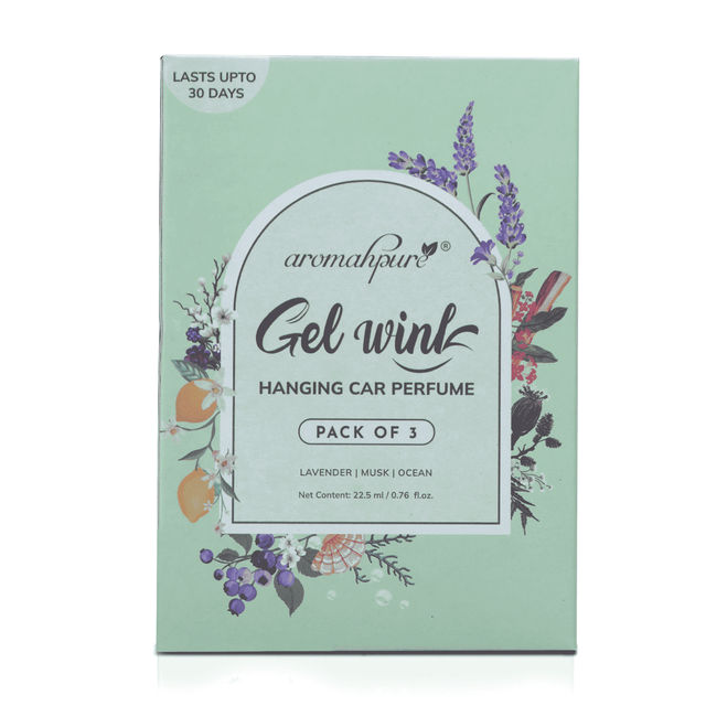 Aromahpure Gel Wink Car Perfume - Lavender | Musk | Aqua | Pack of 3 | Long-Lasting | 30 Days 23 ml X 2 Combo